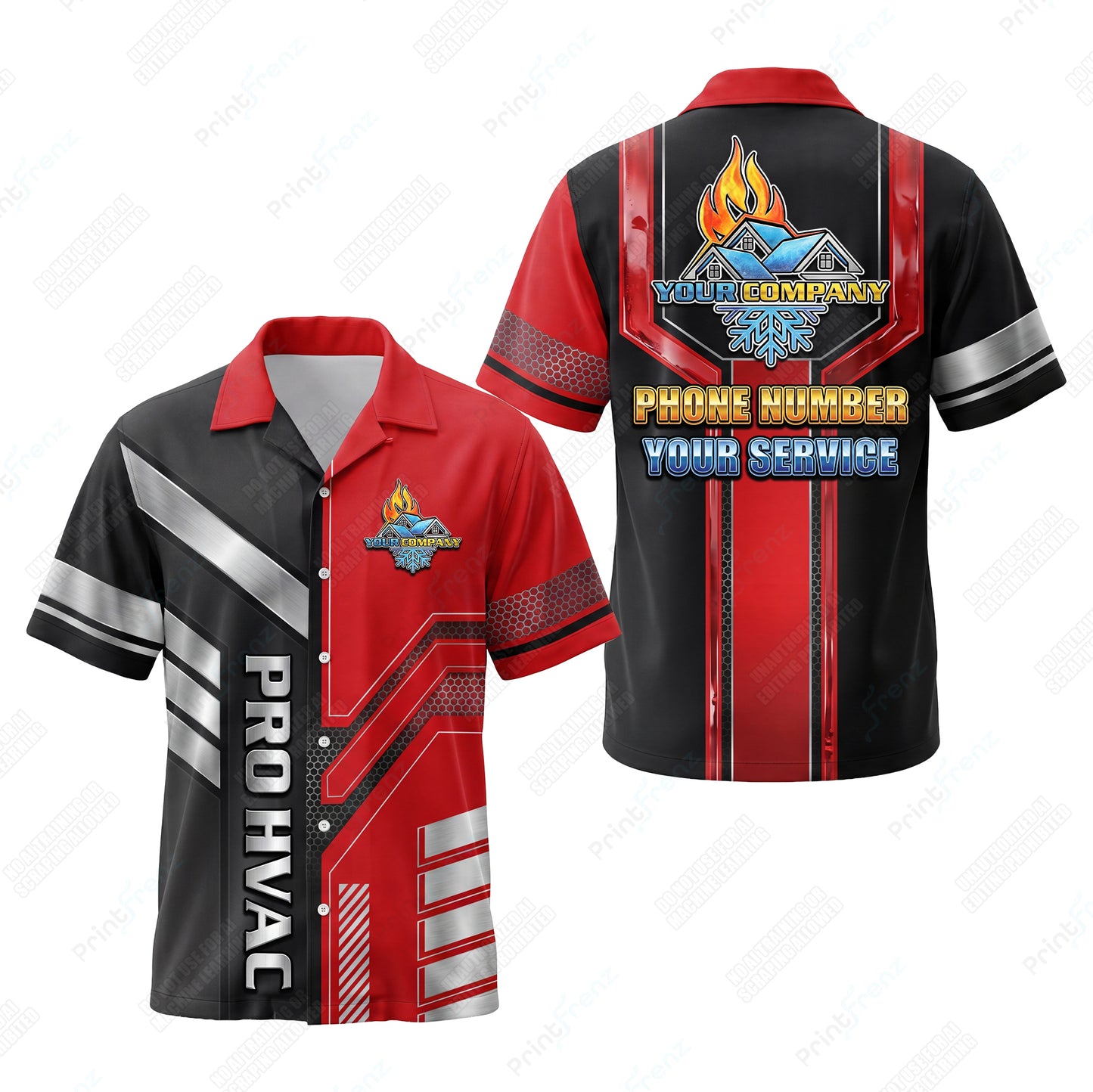 Steel Slash Crimson custom HVAC shirt HVPR14 - key