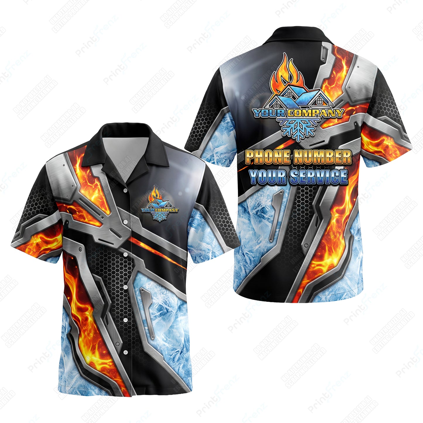 HVAC Pro Fire & Ice Forge custom shirt HVP01 - key visual