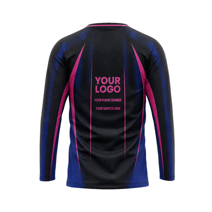 Pink-Blue Snakeskin Halftone custom jersey JSC0001 - back