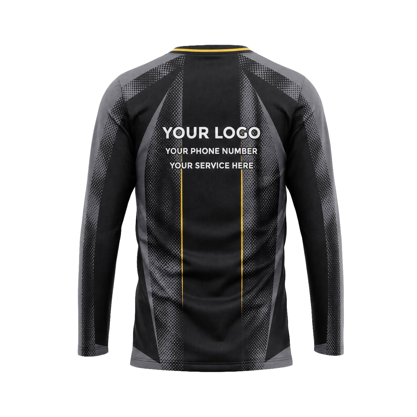 Charcoal Gold Halftone custom jersey JSC0008 - back