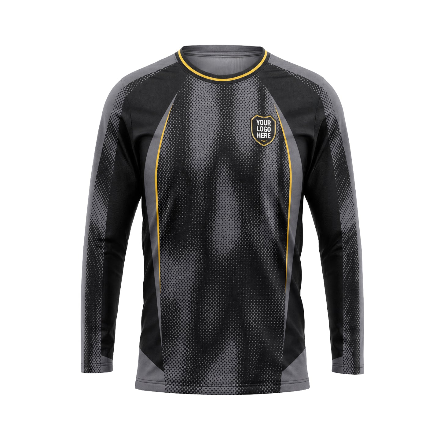 Charcoal Gold Halftone custom jersey JSC0008 - front