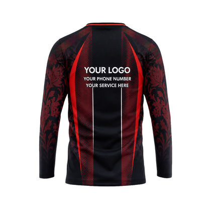 Crimson Baroque Damask custom jersey JSC0009 - back
