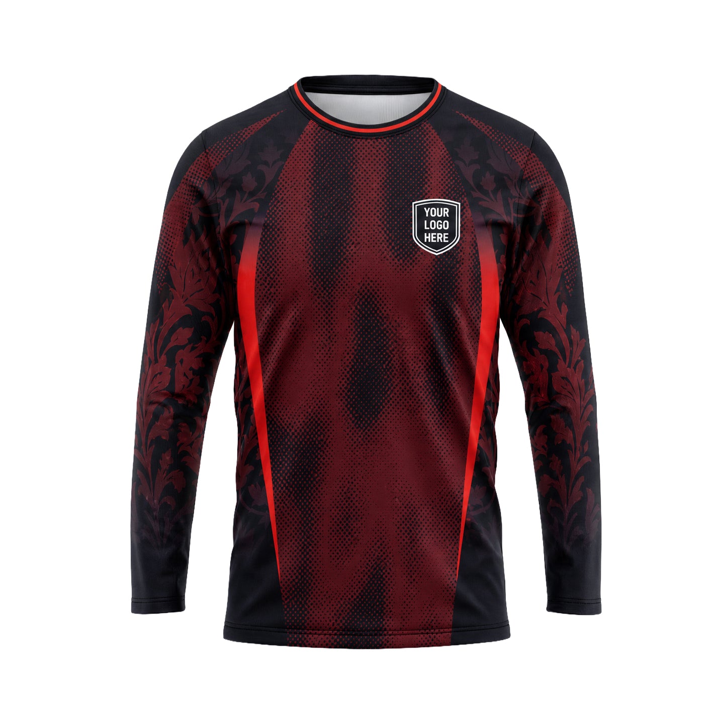 Crimson Baroque Damask custom jersey JSC0009 - front