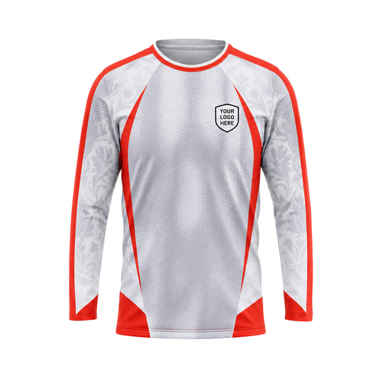 White Red Floral custom jersey JSC0010 - front