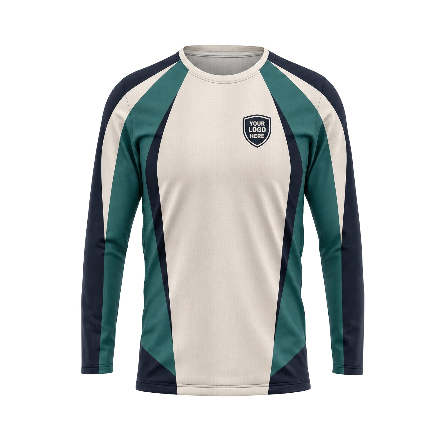 Teal Navy Colorblock custom jersey JSC0011 - front