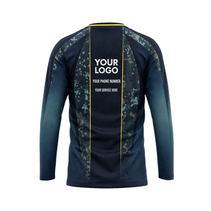 Navy Splatter Camo custom jersey JSC0013 - back
