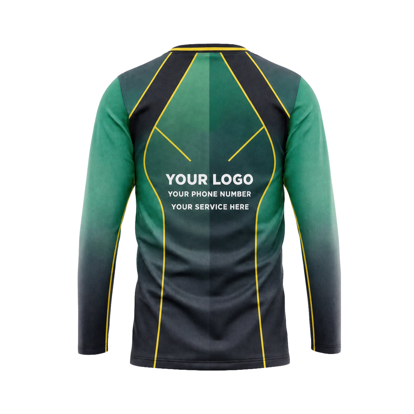 Emerald Gradient Teardrop custom jersey JSC0017 - back