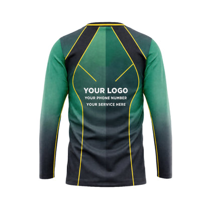 Emerald Gradient Teardrop custom jersey JSC0017 - back