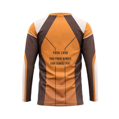 Orange Brown Blocks custom jersey JSC0018 - back