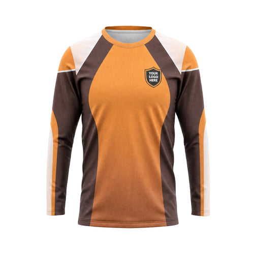 Orange Brown Blocks custom jersey JSC0018 - front