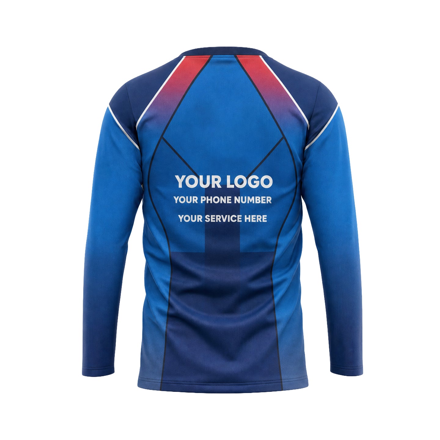 Royal Blue Cross custom jersey JSC0019 - back