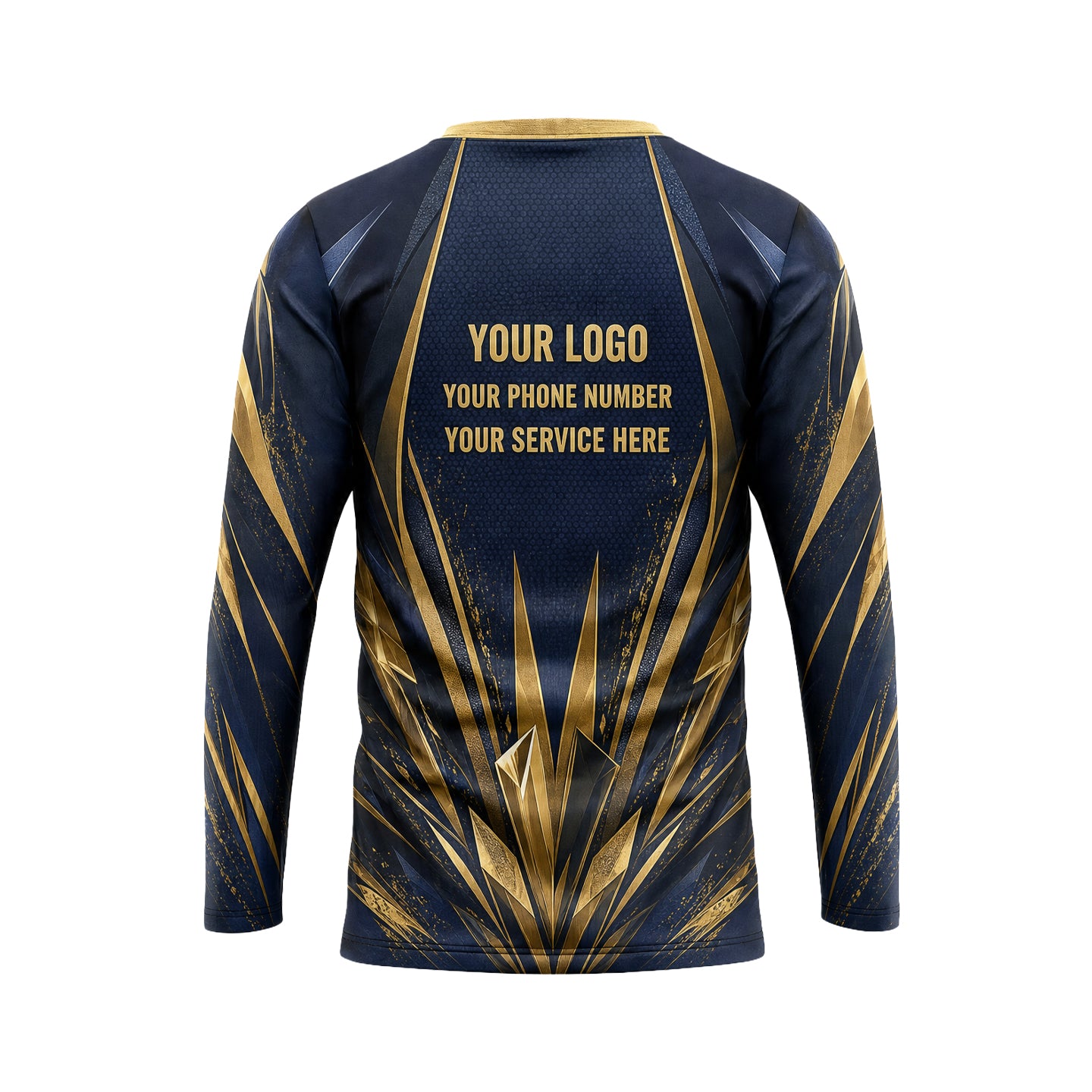 Navy Gold Shards custom jersey JSC0021 - back
