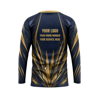 Navy Gold Shards custom jersey JSC0021 - back