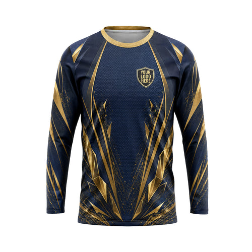Navy Gold Shards custom jersey JSC0021 - front