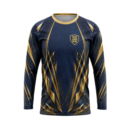 Navy Gold Shards custom jersey JSC0021 - front