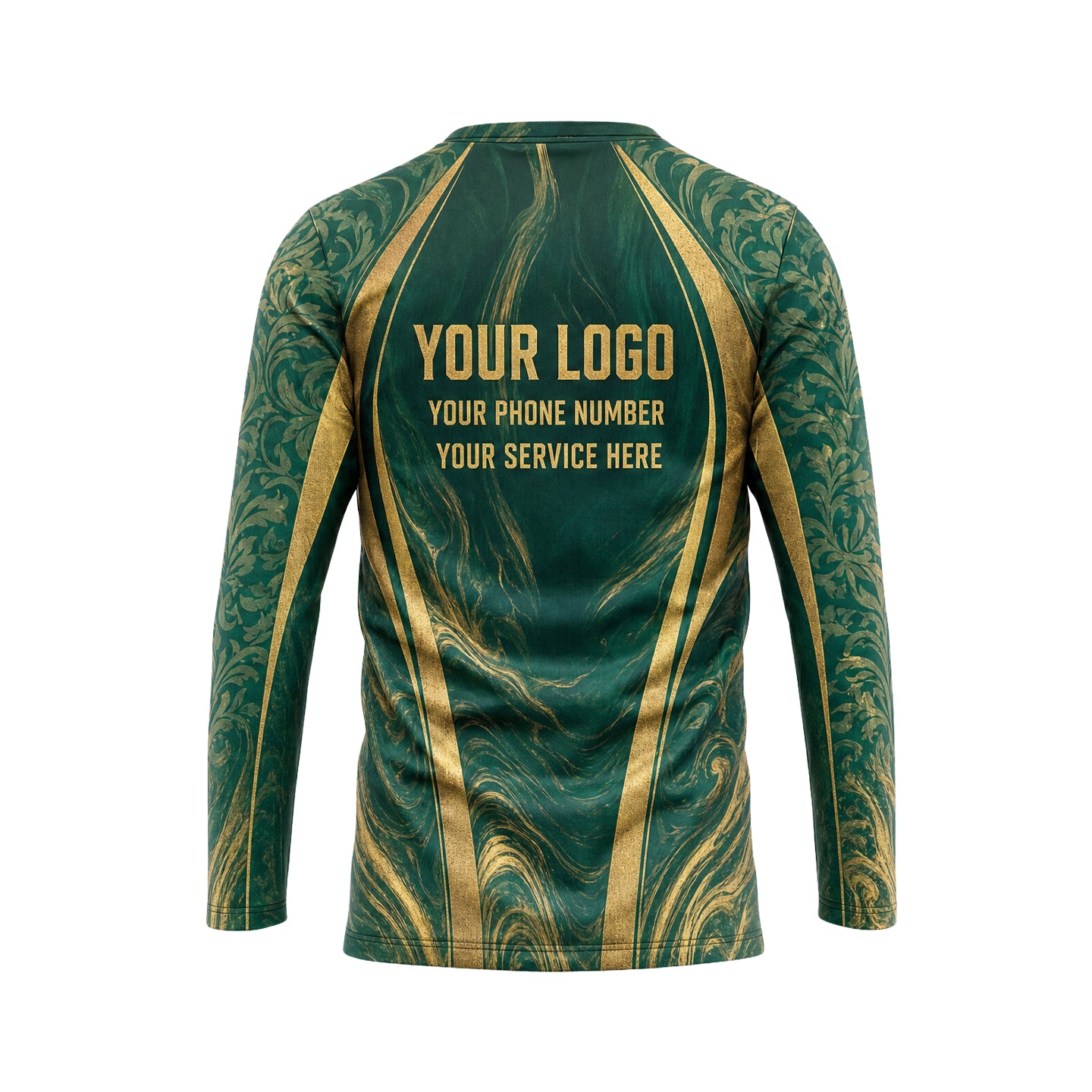 Emerald Baroque Marble custom jersey JSC0022 - back