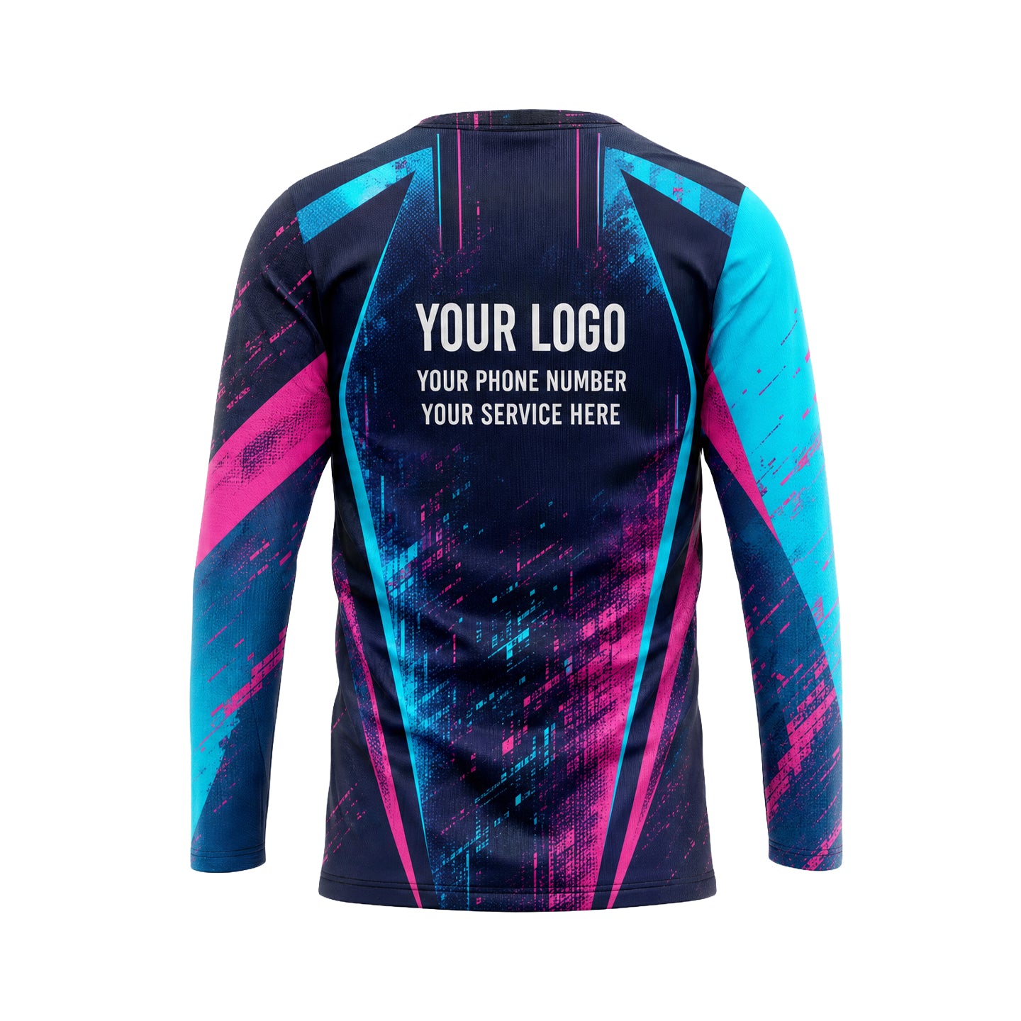 Neon Glitch Cyber custom jersey JSC0026 - back