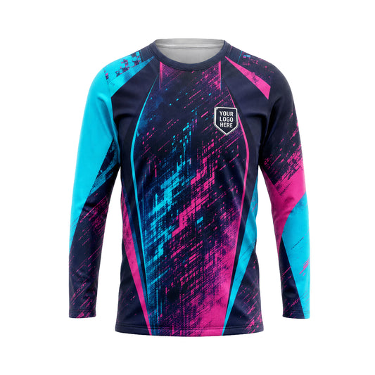 Neon Glitch Cyber custom jersey JSC0026 - front
