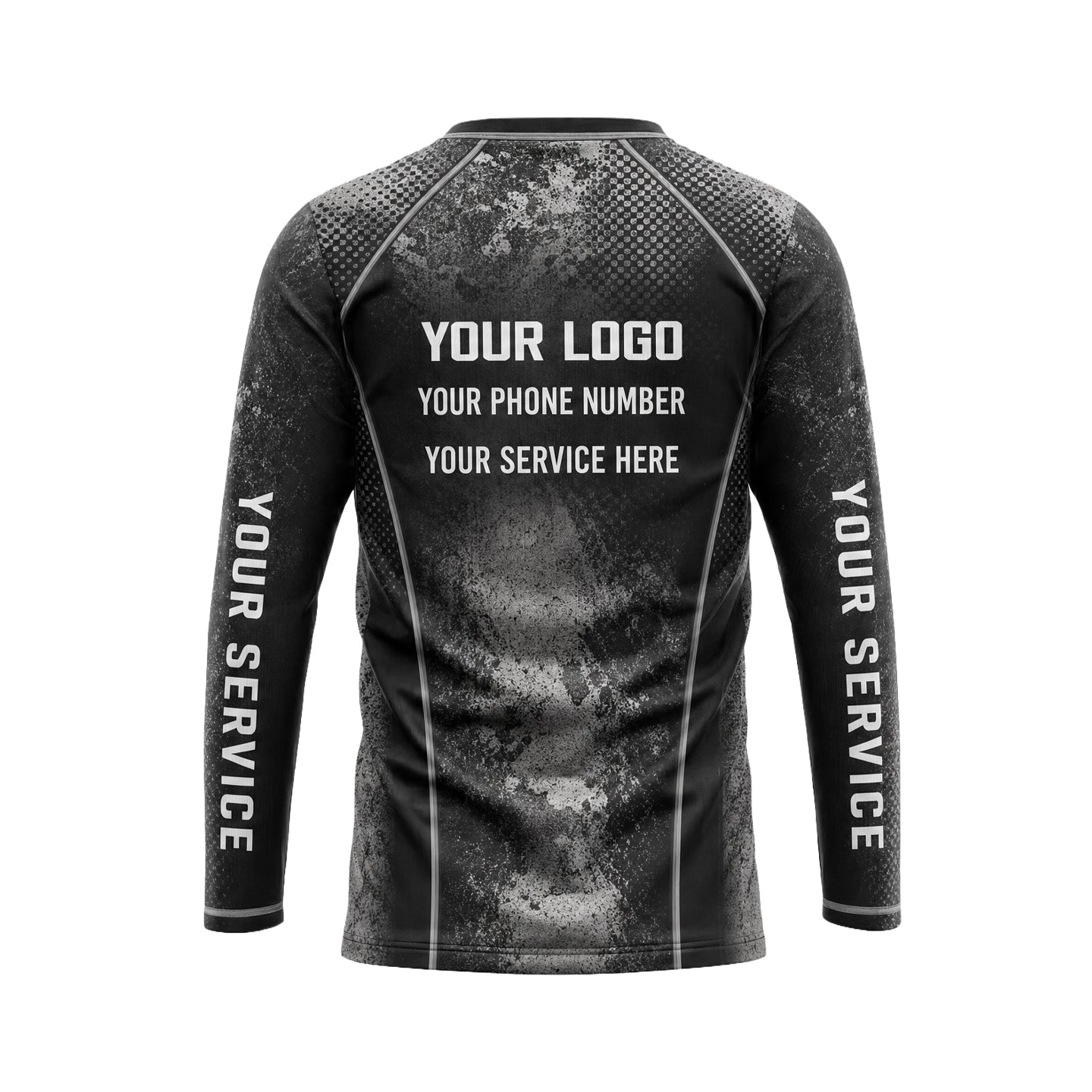 Charcoal Grunge Spine custom jersey JSC0029 - back