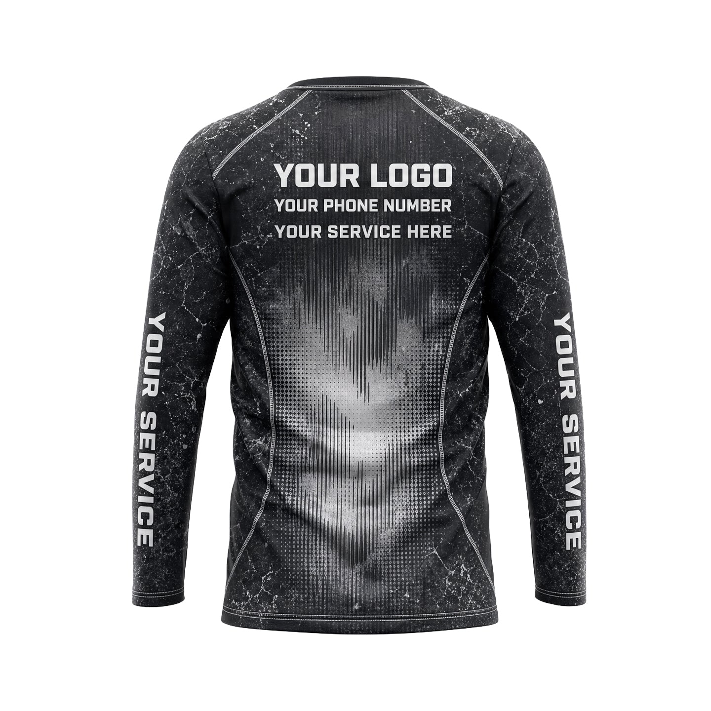 Monochrome Halftone Rain custom jersey JSC0031 - back