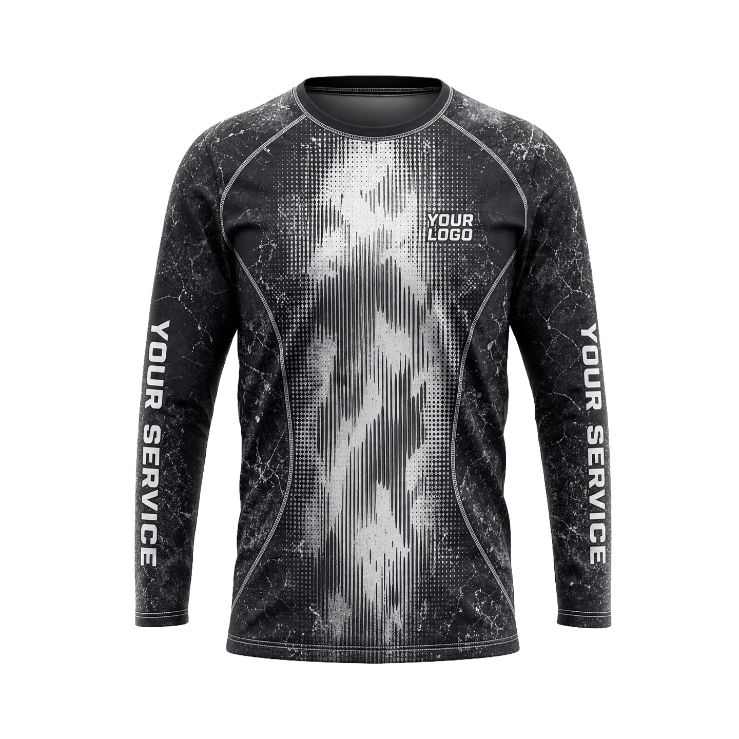 Monochrome Halftone Rain custom jersey JSC0031 - front