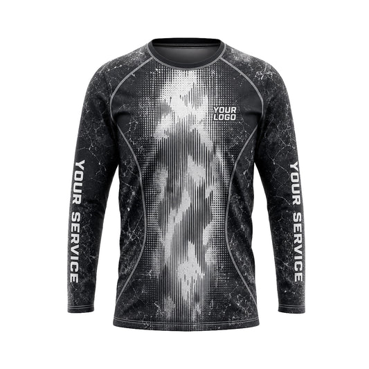Monochrome Halftone Rain custom jersey JSC0031 - front