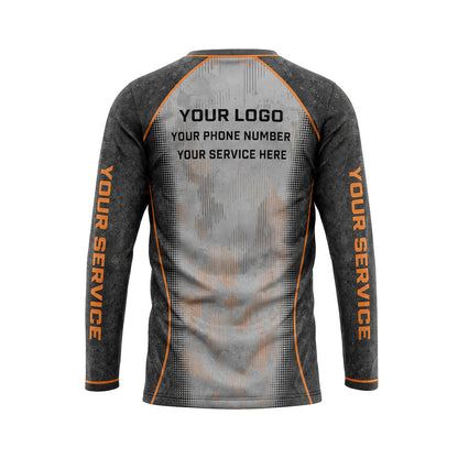 Orange Glitch Stripes custom jersey JSC0032 - back