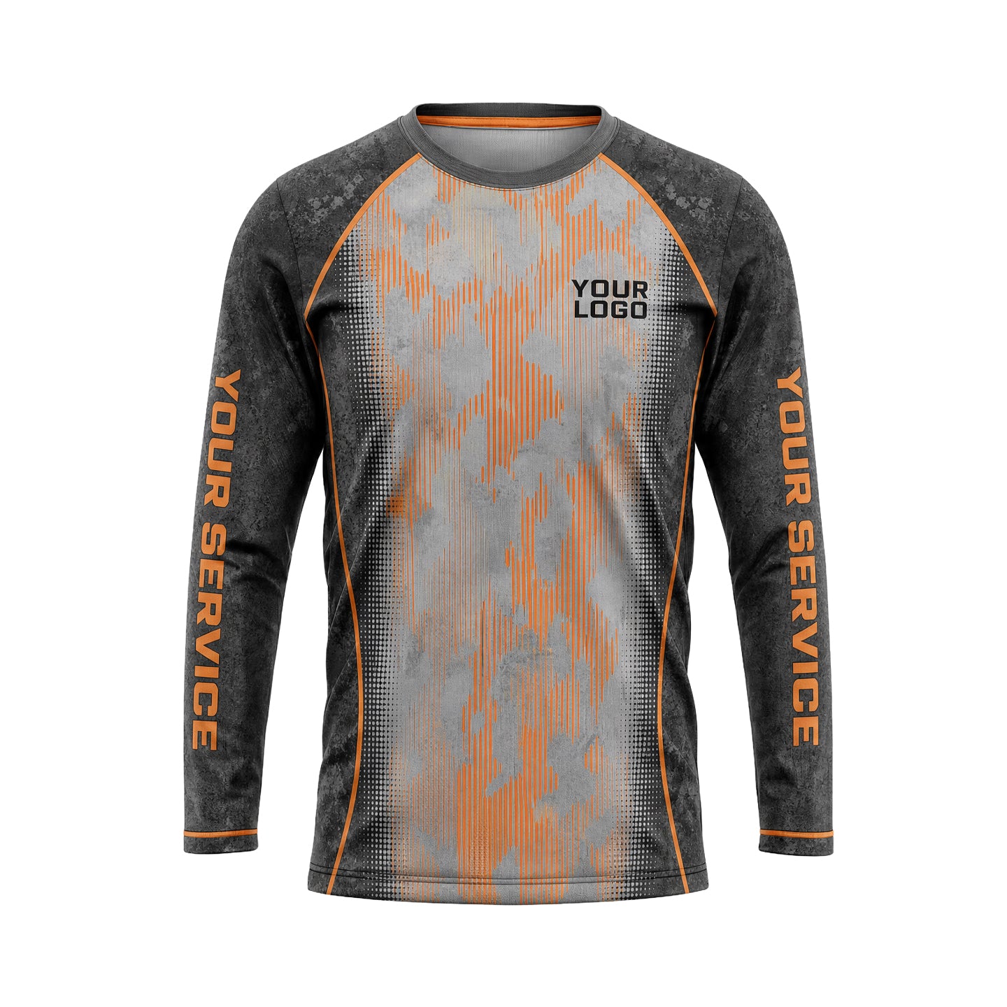 Orange Glitch Stripes custom jersey JSC0032 - front