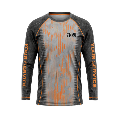 Orange Glitch Stripes custom jersey JSC0032 - front