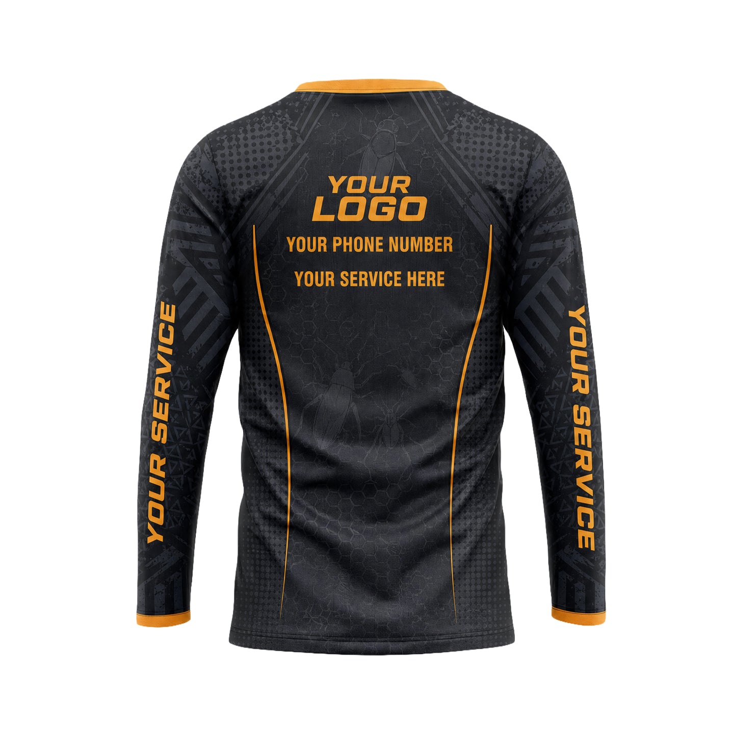 Orange Roach Silhouette custom jersey JSC0035 - back