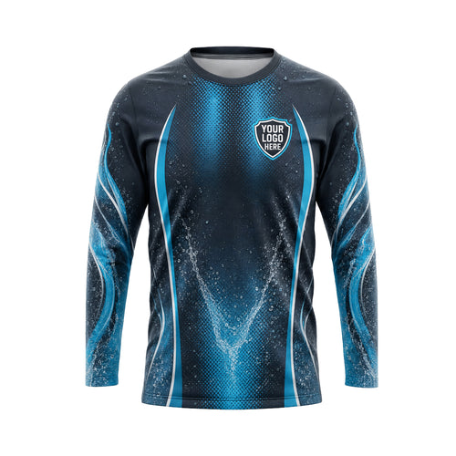Cyan Swirl Splash custom jersey PWJSC0001 - front