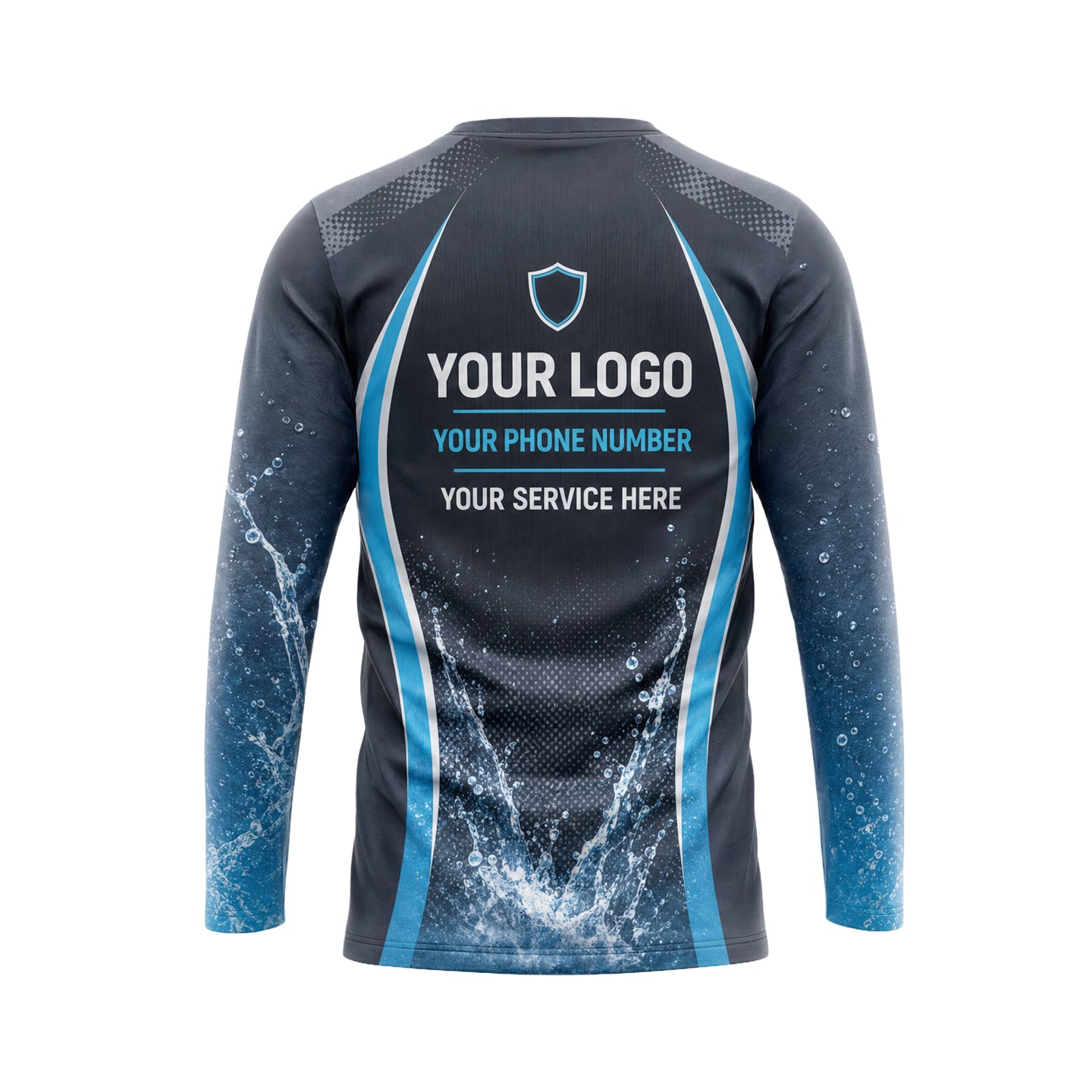 Sky-Blue Halftone custom jersey PWJSC0003 - back