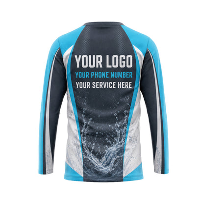 Turquoise White Panels custom jersey PWJSC0005 - back