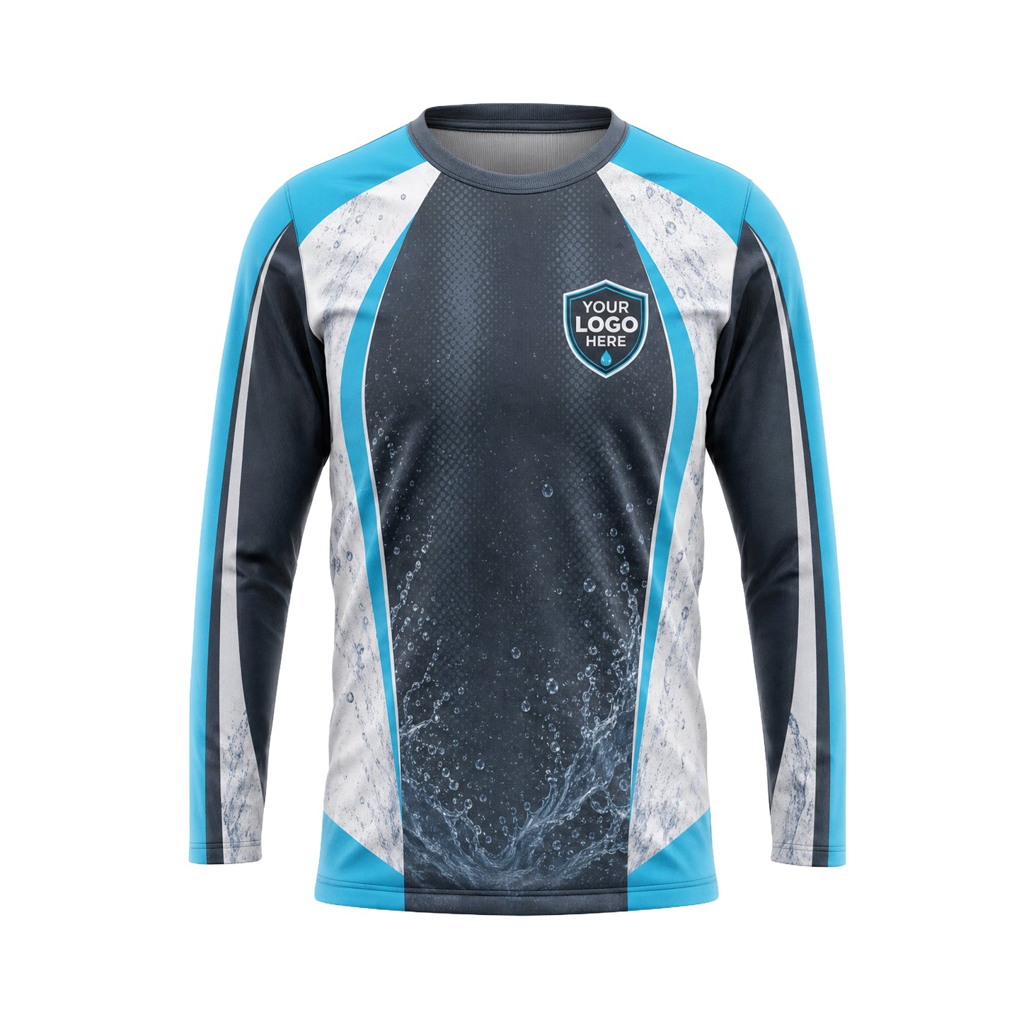 Turquoise White Panels custom jersey PWJSC0005 - front