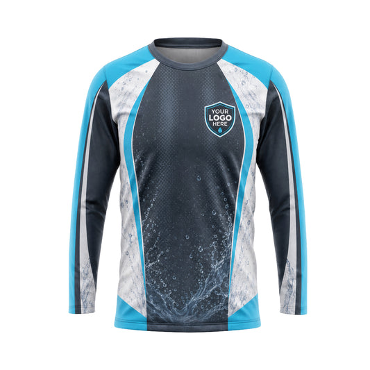 Turquoise White Panels custom jersey PWJSC0005 - front