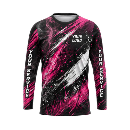 Magenta Smoke Slash abstract print shirt LCABSV0001 - front