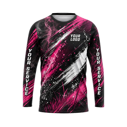Magenta Smoke Slash abstract print shirt LCABSV0001 - front