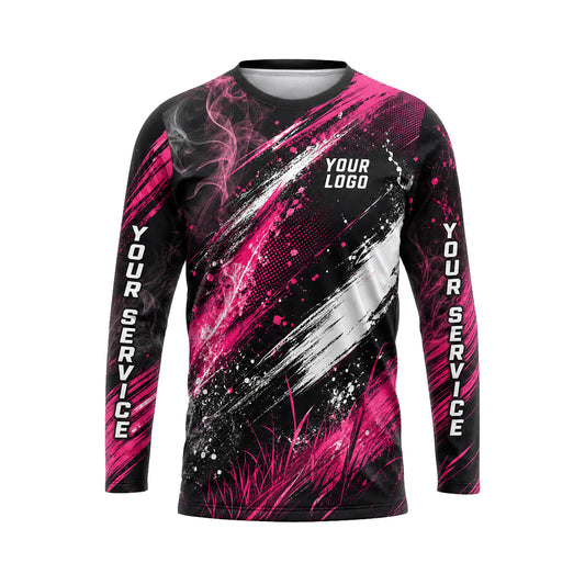 Magenta Smoke Slash abstract print shirt LCABSV0001 - front