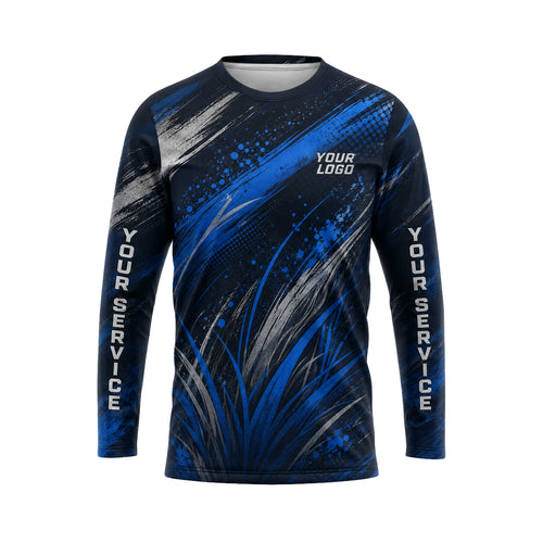 Cobalt Blade Grass abstract print shirt LCABSV0002 - front