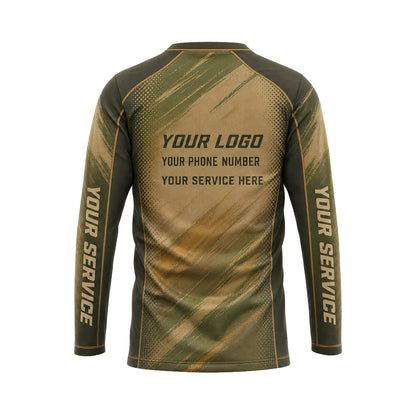 Olive Dust Camo abstract print shirt LCABSV0003 - back