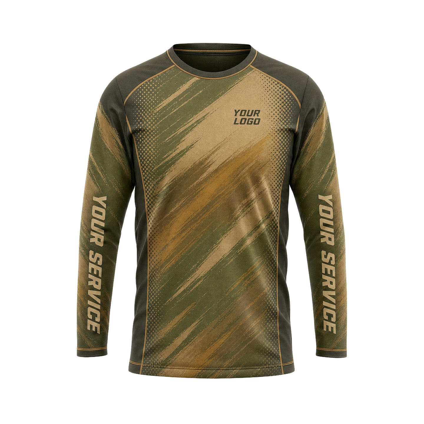 Olive Dust Camo abstract print shirt LCABSV0003 - front