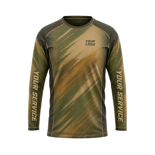 Olive Dust Camo abstract print shirt LCABSV0003 - front