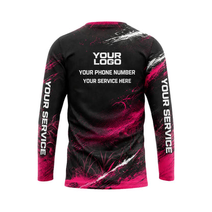 Magenta Grass Slash abstract print shirt LCABSV0006 - back