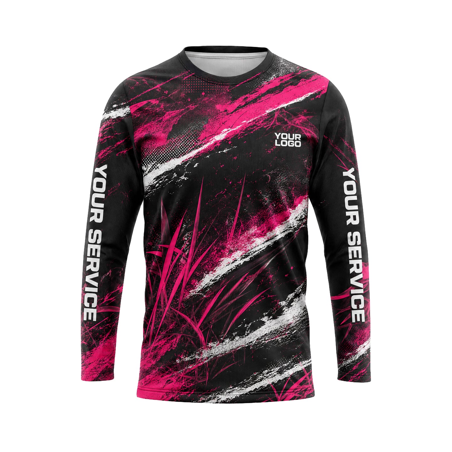 Magenta Grass Slash abstract print shirt LCABSV0006 - front
