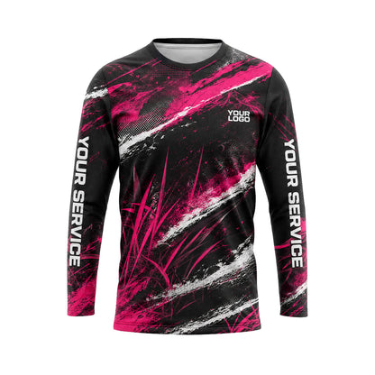 Magenta Grass Slash abstract print shirt LCABSV0006 - front