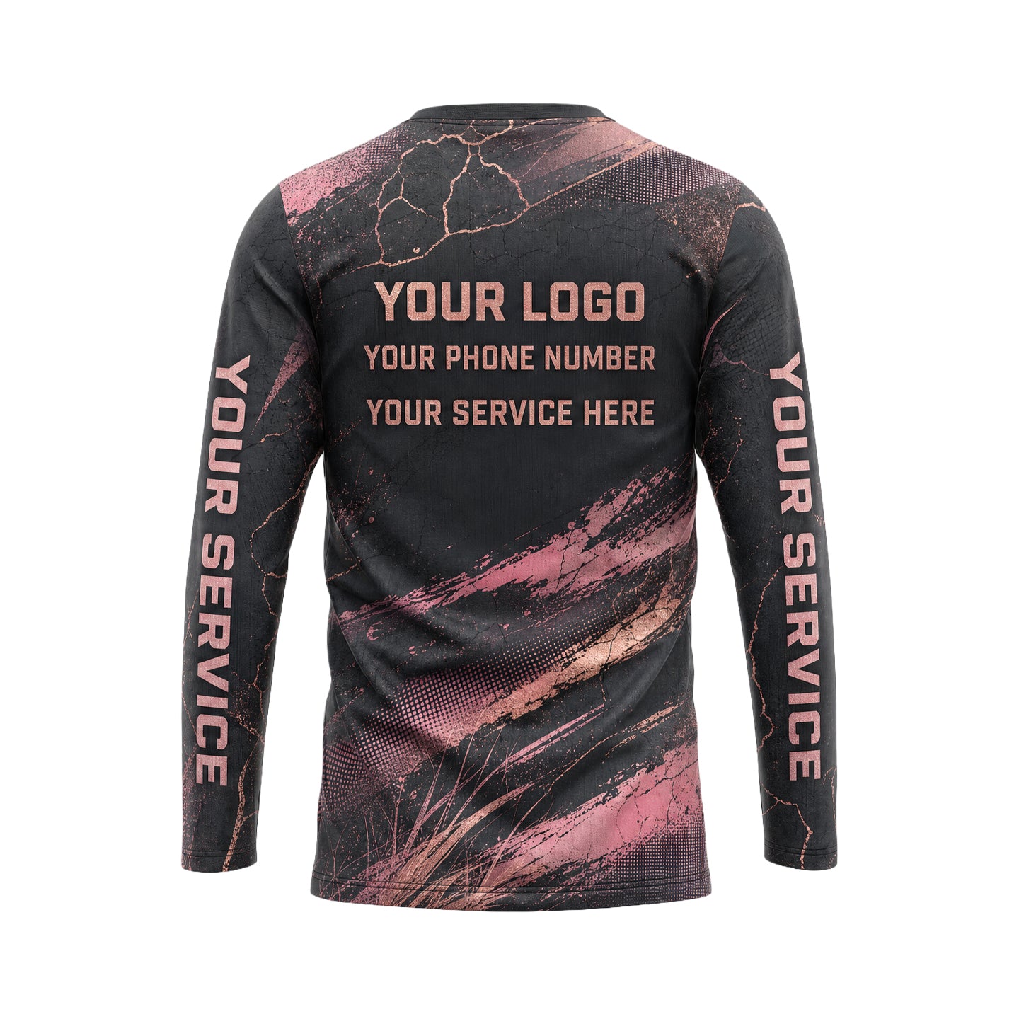 Rose-Gold Marble Reeds abstract print shirt LCABSV0007 - back