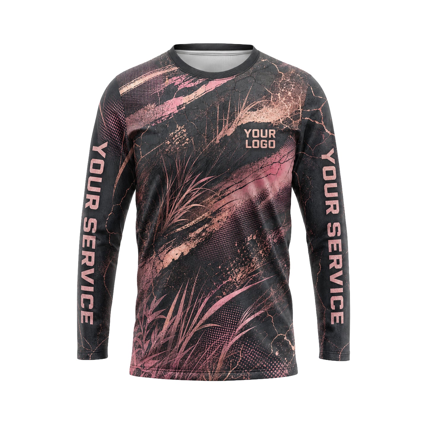 Rose-Gold Marble Reeds abstract print shirt LCABSV0007 - front
