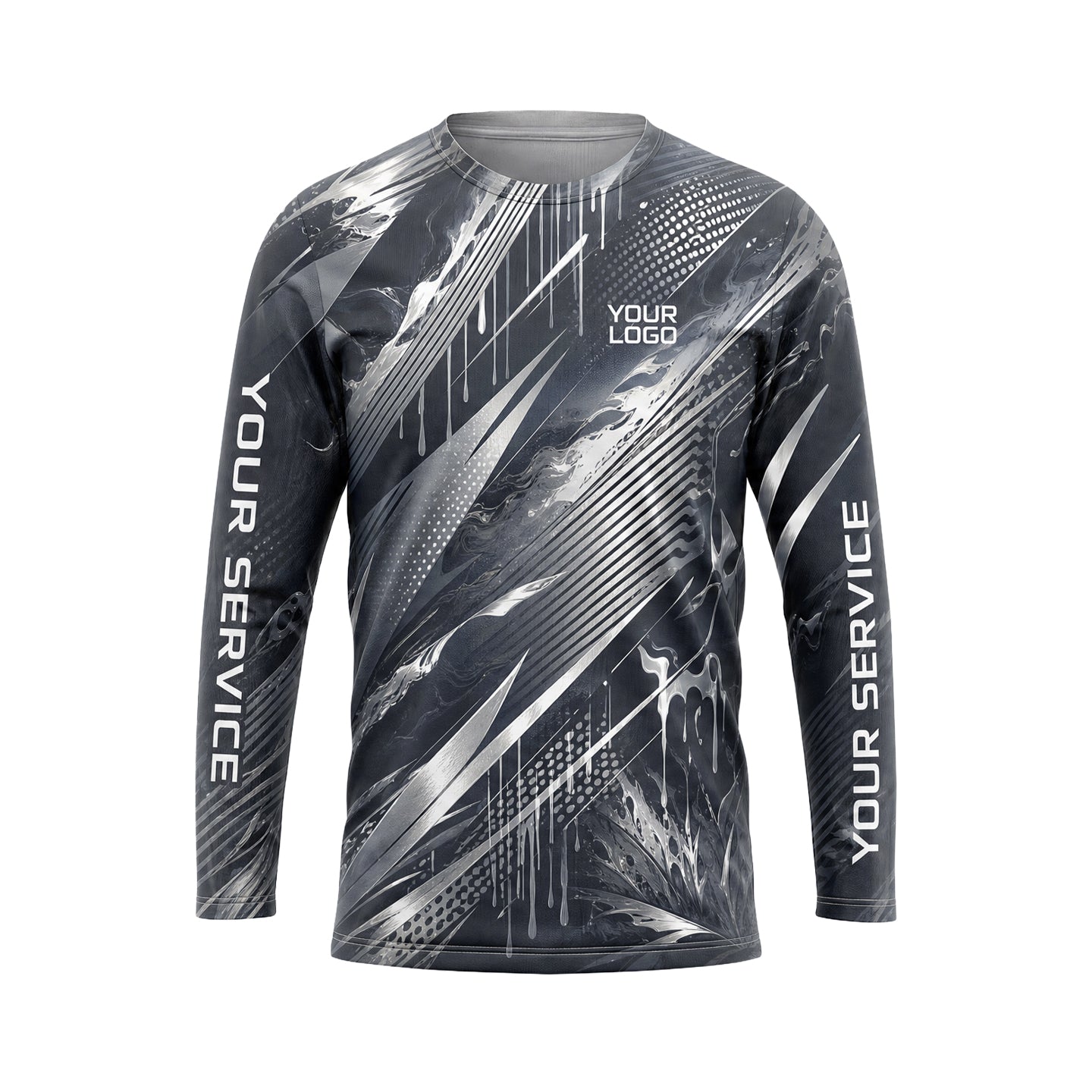 Liquid Chrome Storm abstract print shirt LCABSV0010 - front