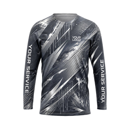 Liquid Chrome Storm abstract print shirt LCABSV0010 - front