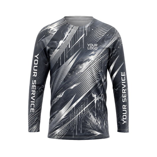 Liquid Chrome Storm abstract print shirt LCABSV0010 - front
